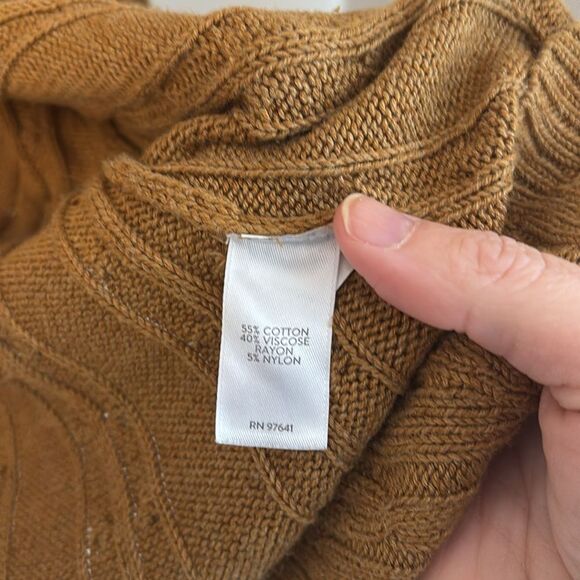 J. Jill Women’s long open cable knit camel tan casual cardigan sweater XL tall! - Picture 5 of 8